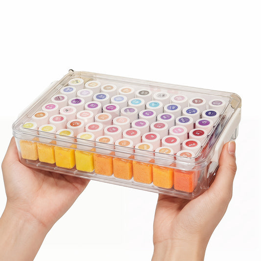 54 Grids Portable Diamond Art Painting Organizer Box Stackable Mini Clear Dimond Storage Containers Boxes with Screw Lids and Rectangle Box