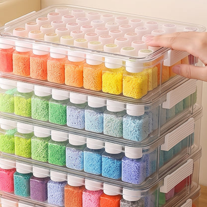 54 Grids Portable Diamond Art Painting Organizer Box Stackable Mini Clear Dimond Storage Containers Boxes with Screw Lids and Rectangle Box