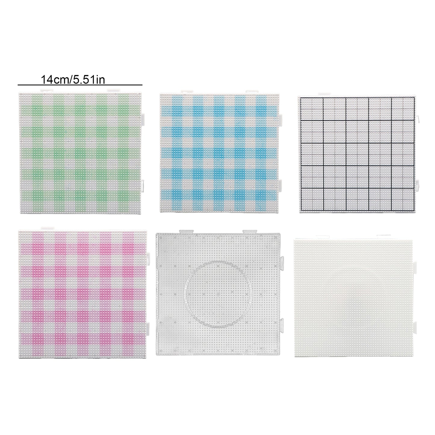 6PCS 2.6mm Fuse Beads Pegboards Kits Square Fuse Beads Pegboards Perler Bead Pegboards Christmas