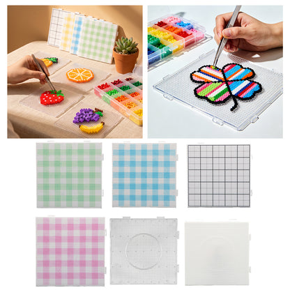 6PCS 2.6mm Fuse Beads Pegboards Kits Square Fuse Beads Pegboards Perler Bead Pegboards Christmas