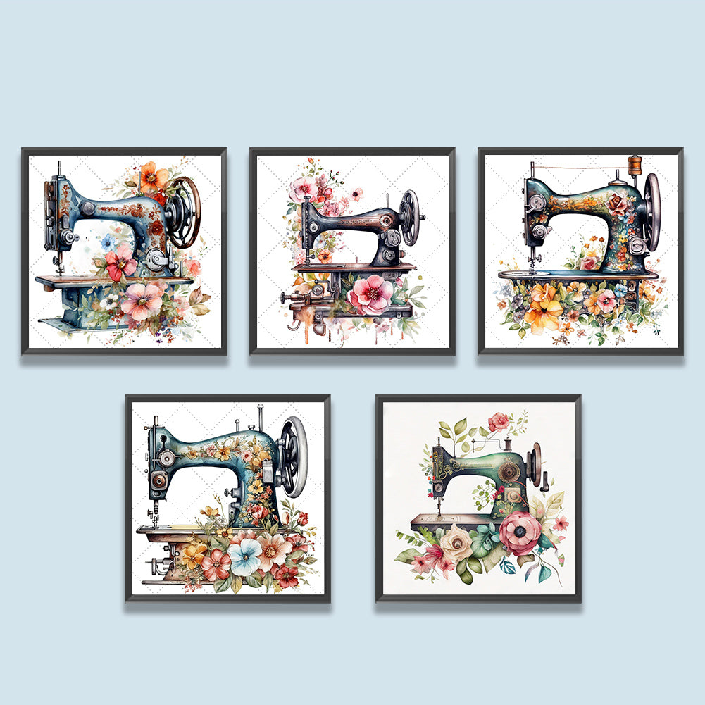 Sewing Machine 30*30CM(Canvas) Full Round Drill Diamond Painting
