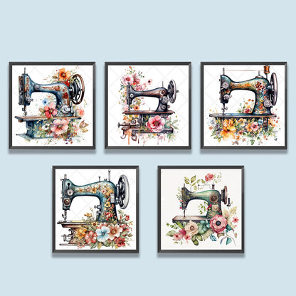 Sewing Machine 30*30CM(Canvas) Full Round Drill Diamond Painting