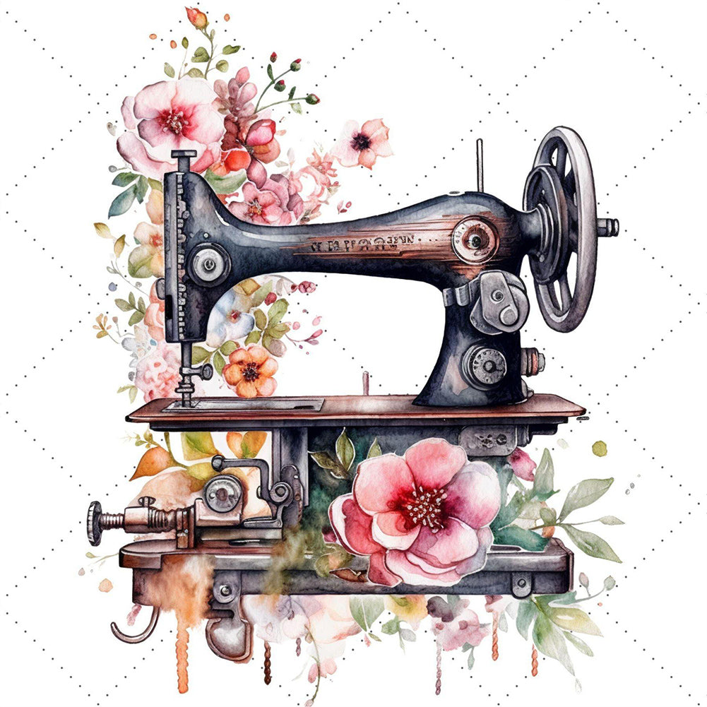 Sewing Machine 30*30CM(Canvas) Full Round Drill Diamond Painting