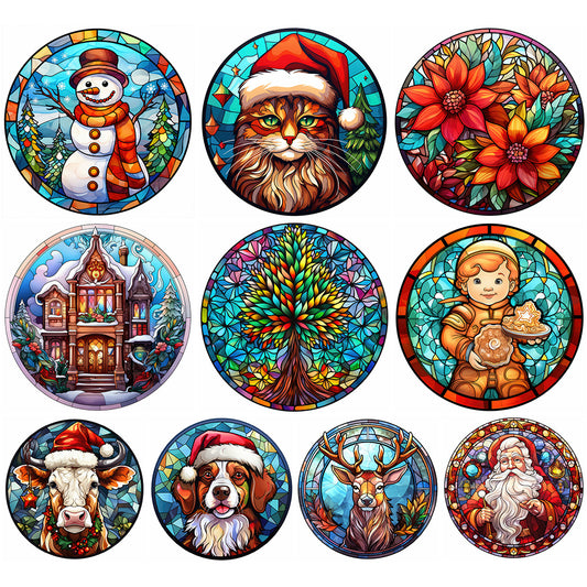 Christmas Glass Painting - Full Round Drill Diamond Painting 30*30CM