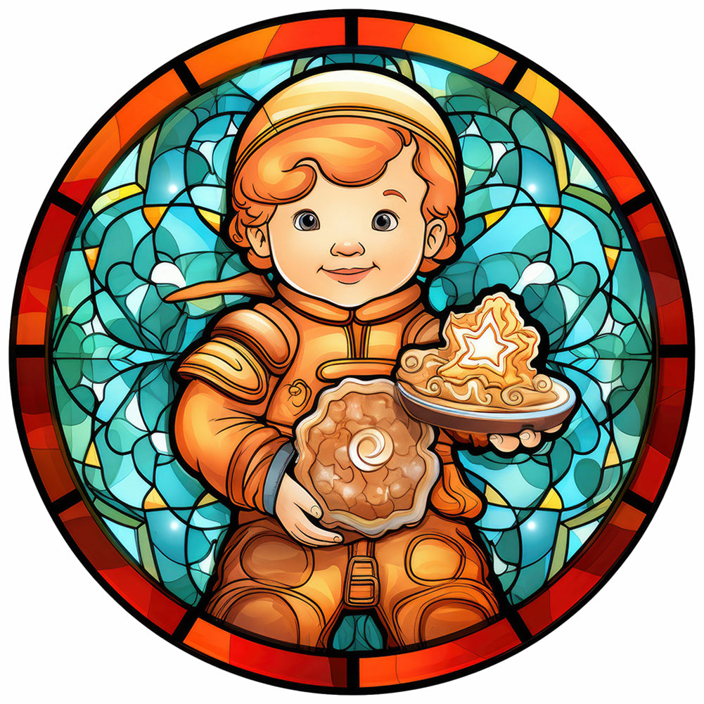 Christmas Glass Painting - Full Round Drill Diamond Painting 30*30CM