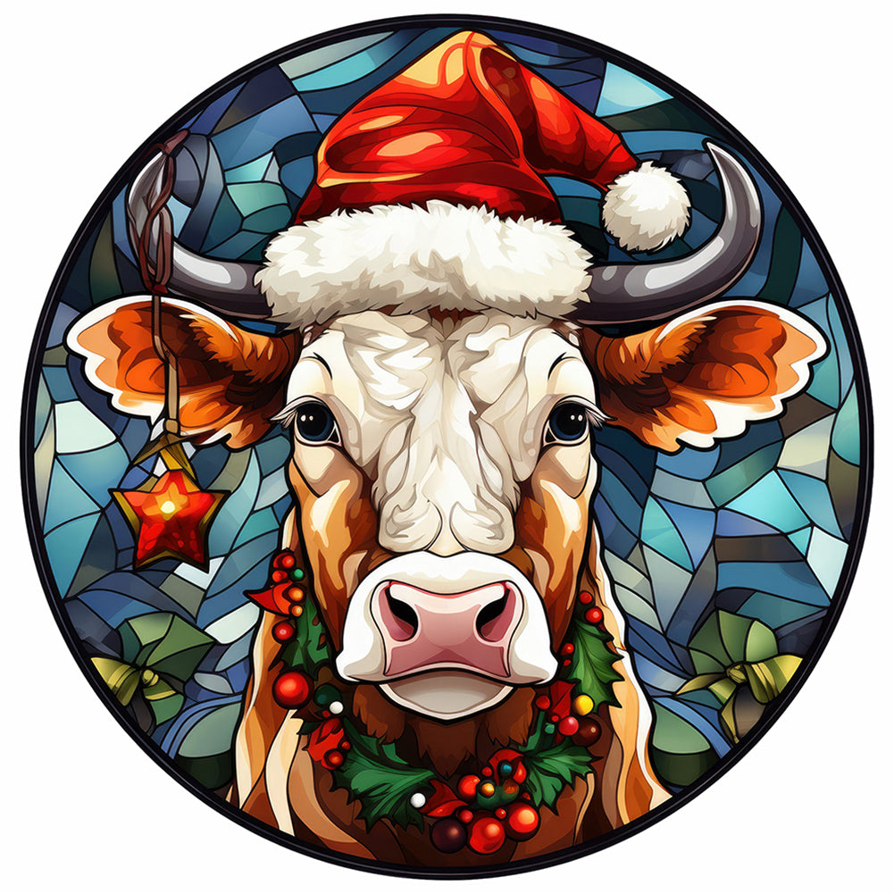 Christmas Glass Painting - Full Round Drill Diamond Painting 30*30CM