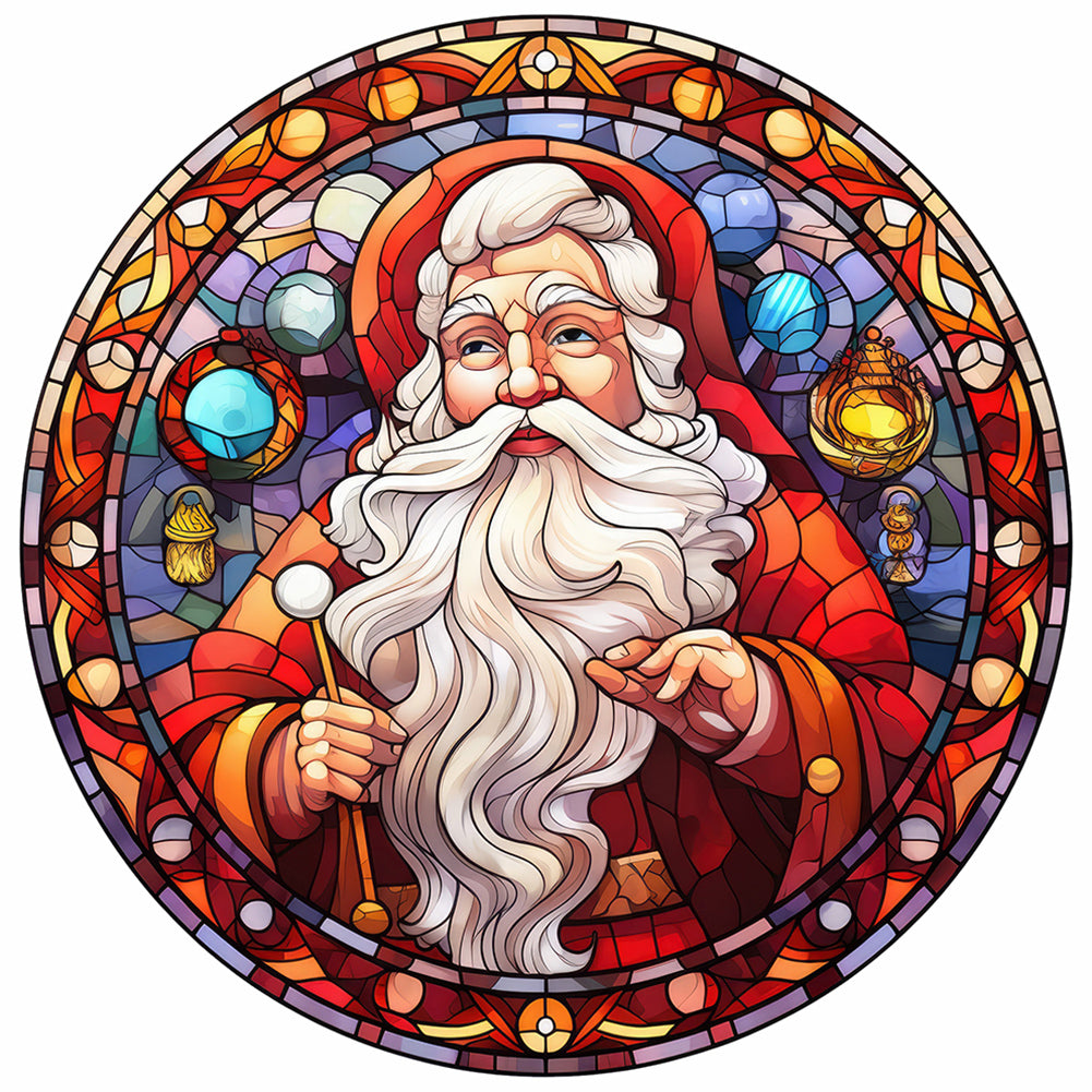 Christmas Glass Painting - Full Round Drill Diamond Painting 30*30CM