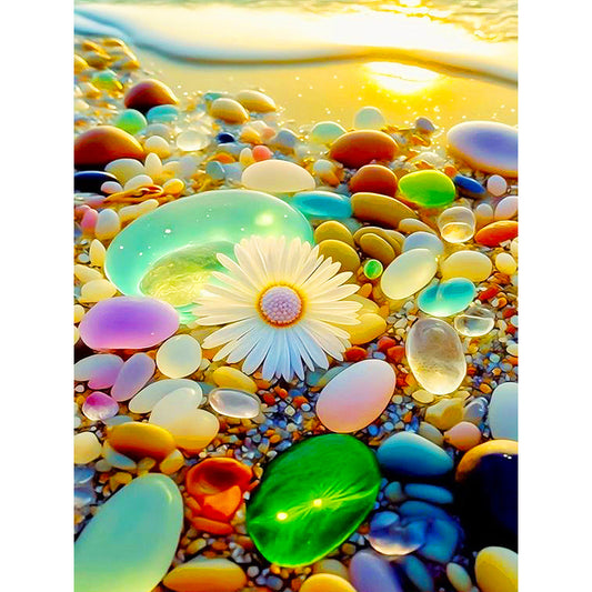 Colored Stones By The Sea - Full Round Drill Diamond Painting 30*40CM