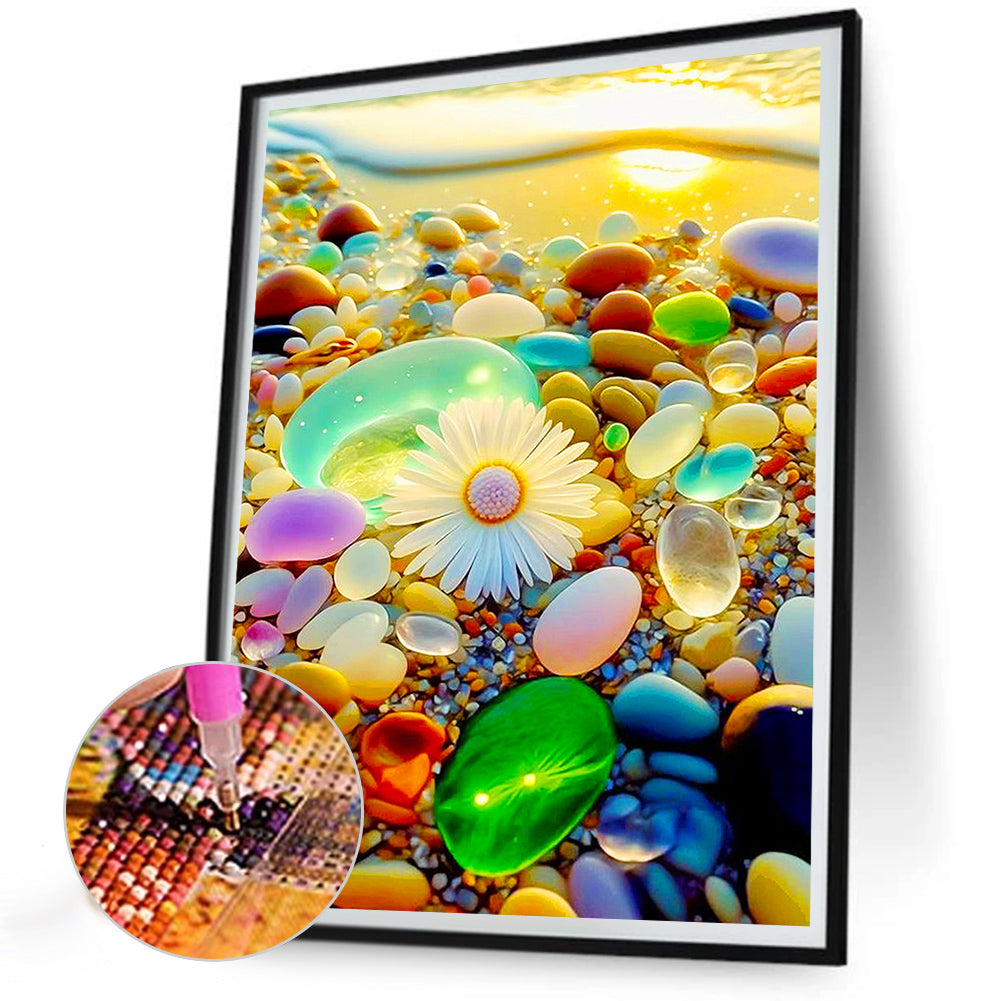Colored Stones By The Sea - Full Round Drill Diamond Painting 30*40CM