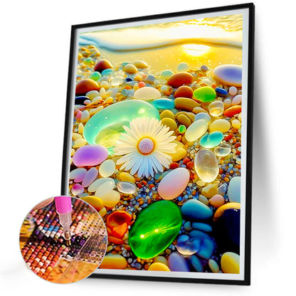 Colored Stones By The Sea - Full Round Drill Diamond Painting 30*40CM