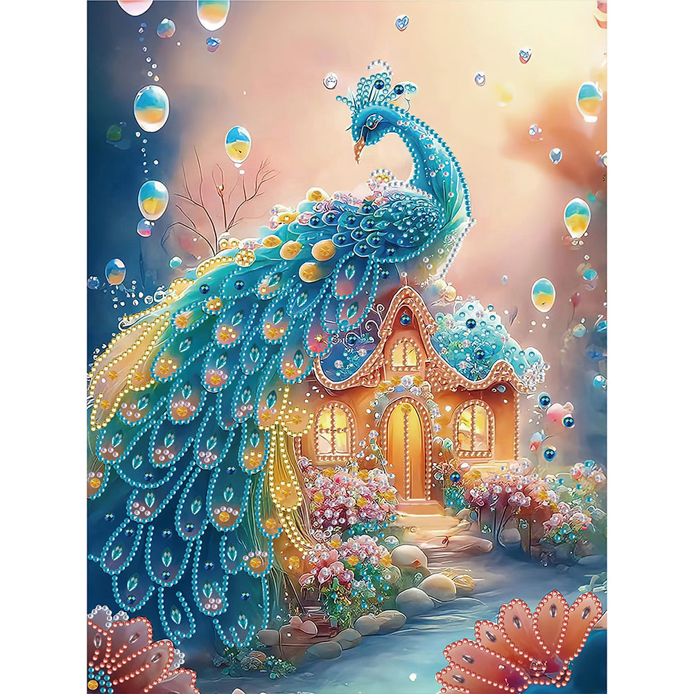 Fantasy Peacock - Special Shaped Drill Diamond Painting 30*40CM