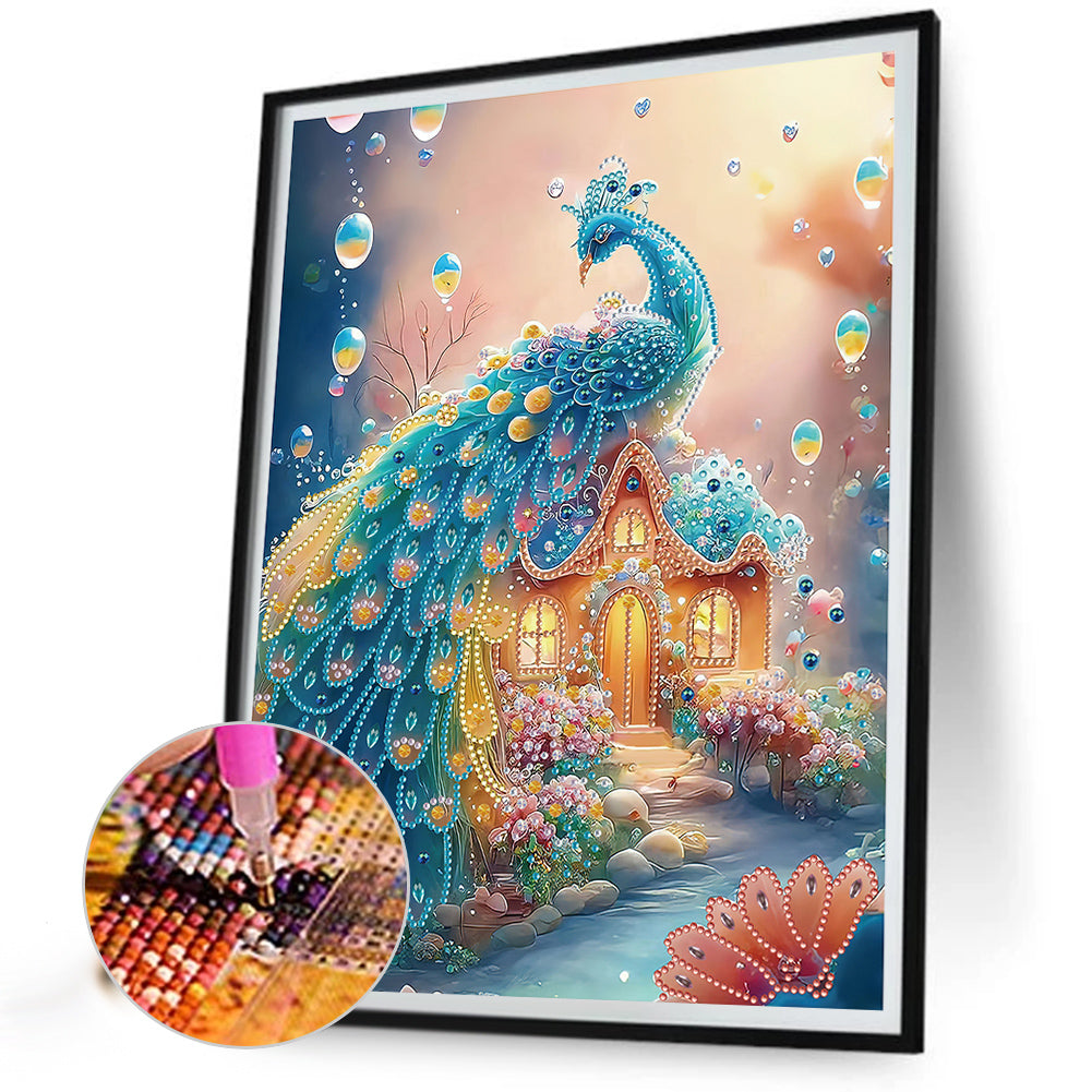 Fantasy Peacock - Special Shaped Drill Diamond Painting 30*40CM