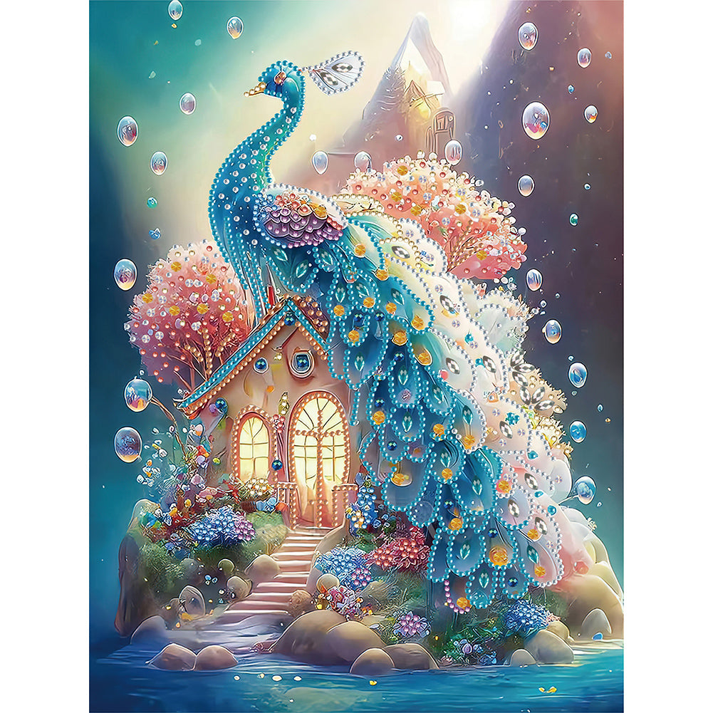Fantasy Peacock - Special Shaped Drill Diamond Painting 30*40CM