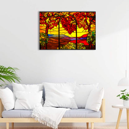 Glass Painting Vine Forest - Full Round Drill Diamond Painting 60*40CM