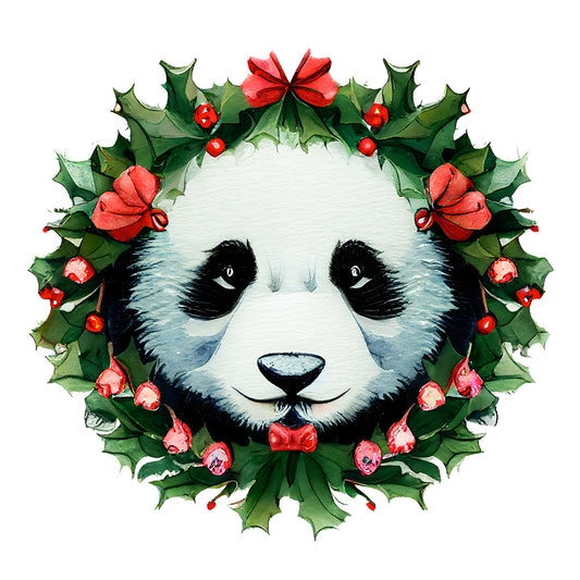 Animal Garland Panda - Full Round Drill Diamond Painting 30*30CM