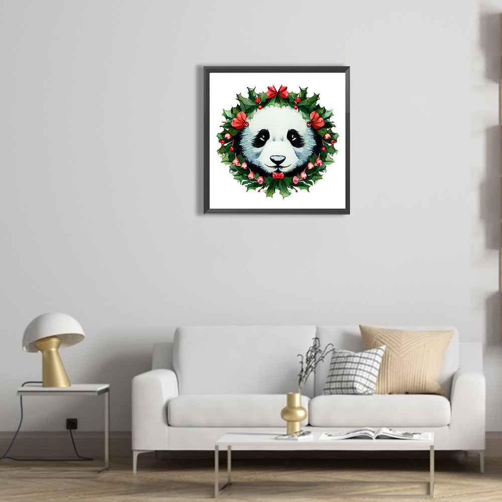 Animal Garland Panda - Full Round Drill Diamond Painting 30*30CM