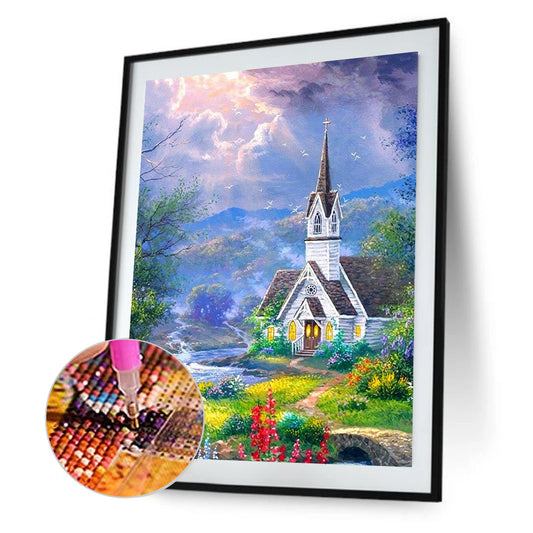 Church Scenery - Full Round Drill Diamond Painting 30*40CM