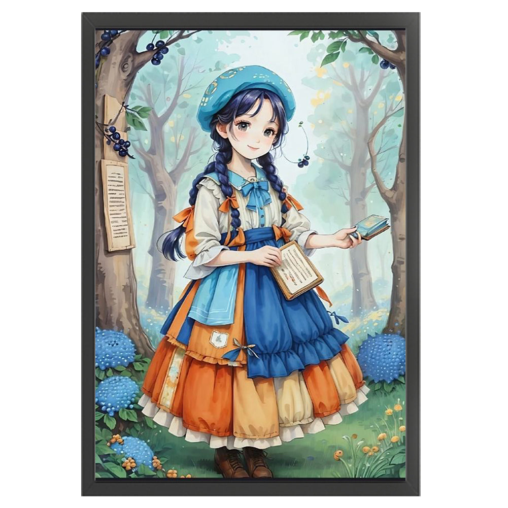 Lolita Girl In The Forest - 11CT Stamped Cross Stitch 40*60CM