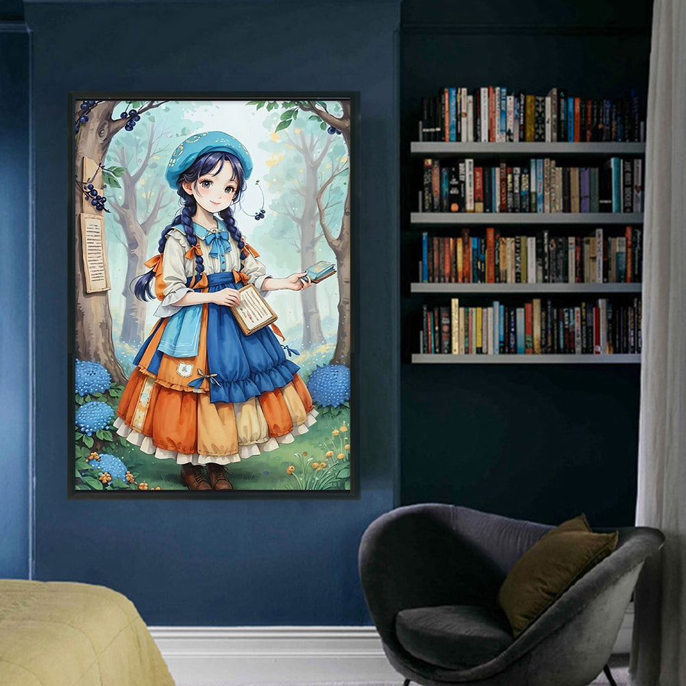 Lolita Girl In The Forest - 11CT Stamped Cross Stitch 40*60CM