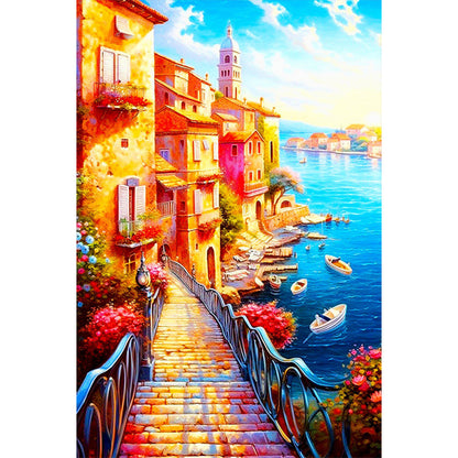 Beautiful Seaside Trail - Full Round Drill Diamond Painting 40*60CM