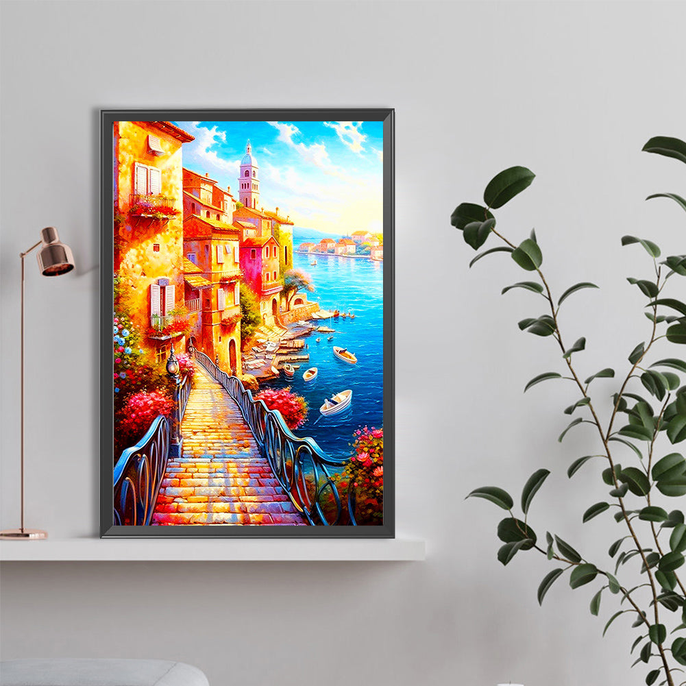 Beautiful Seaside Trail - Full Round Drill Diamond Painting 40*60CM