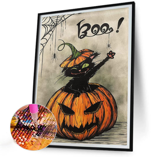 Halloween Jack-O-Lantern - Full Round Drill Diamond Painting 30*40CM