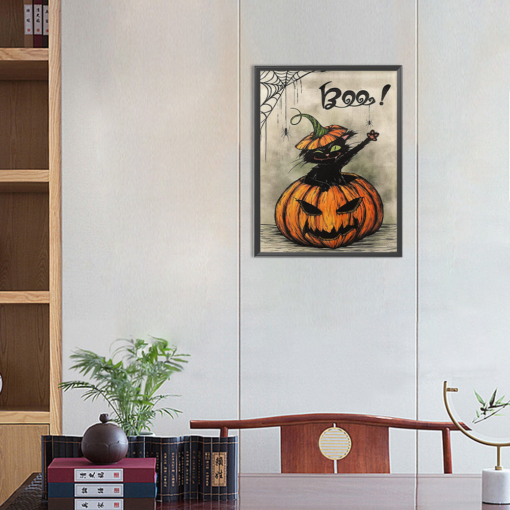 Halloween Jack-O-Lantern - Full Round Drill Diamond Painting 30*40CM