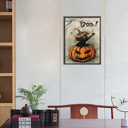 Halloween Jack-O-Lantern - Full Round Drill Diamond Painting 30*40CM