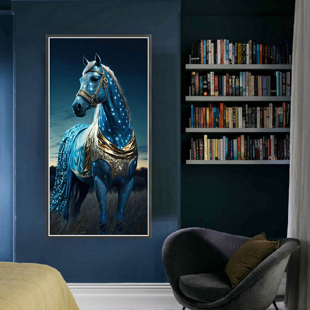 Green Horse - 11CT Stamped Cross Stitch 40*80CM