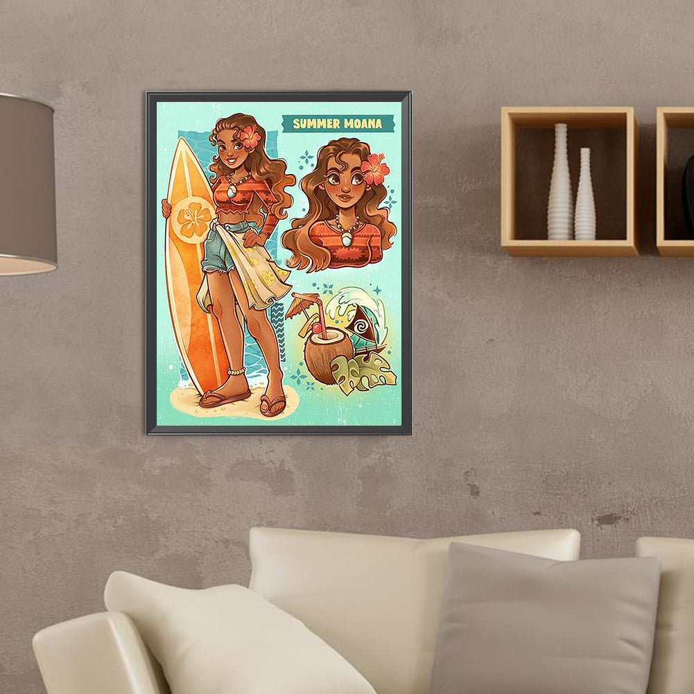 Princess Moana - Full Round Drill Diamond Painting 30*40CM