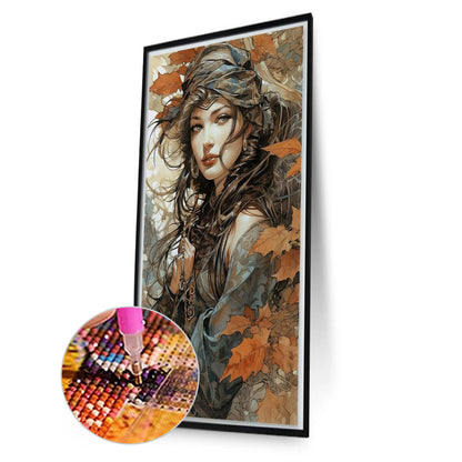 Hijab Woman - Full AB Round Drill Diamond Painting 40*70CM