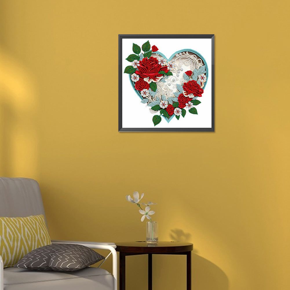 Flower Love - Special Shaped Drill Diamond Painting 30*30CM