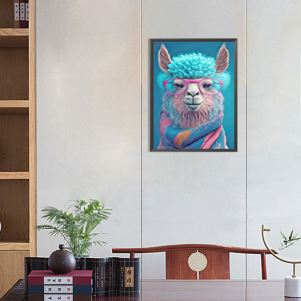 Goat With Glasses - Full Round Drill Diamond Painting 30*40CM