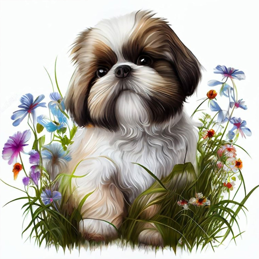 Puppy - Full Round Drill Diamond Painting 30*30CM