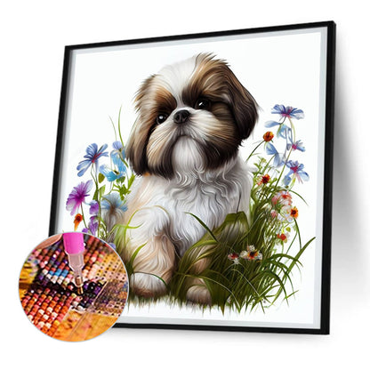 Puppy - Full Round Drill Diamond Painting 30*30CM