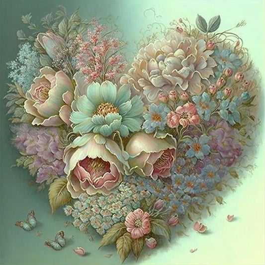 Heart Bouquet - Full Round Drill Diamond Painting 40*40CM