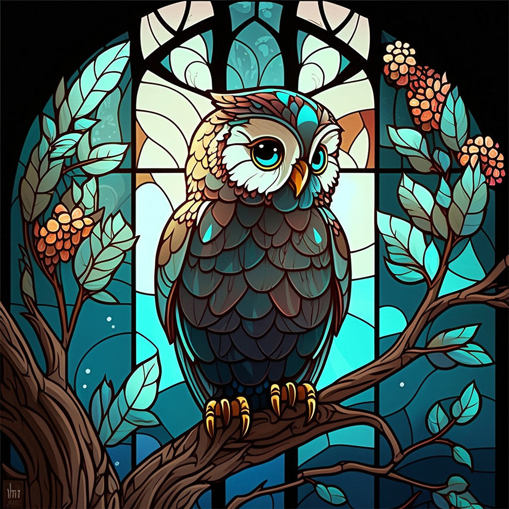 Owl - Full AB Round Drill Diamond Painting 40*40CM