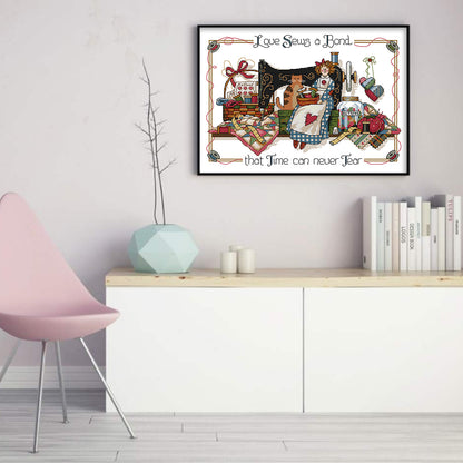 Love Suture Tape - 14CT Stamped Cross Stitch 42*33CM(Joy Sunday)