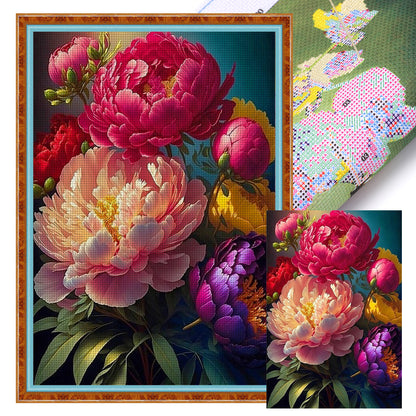 Peony - 11CT Stamped Cross Stitch 40*60CM