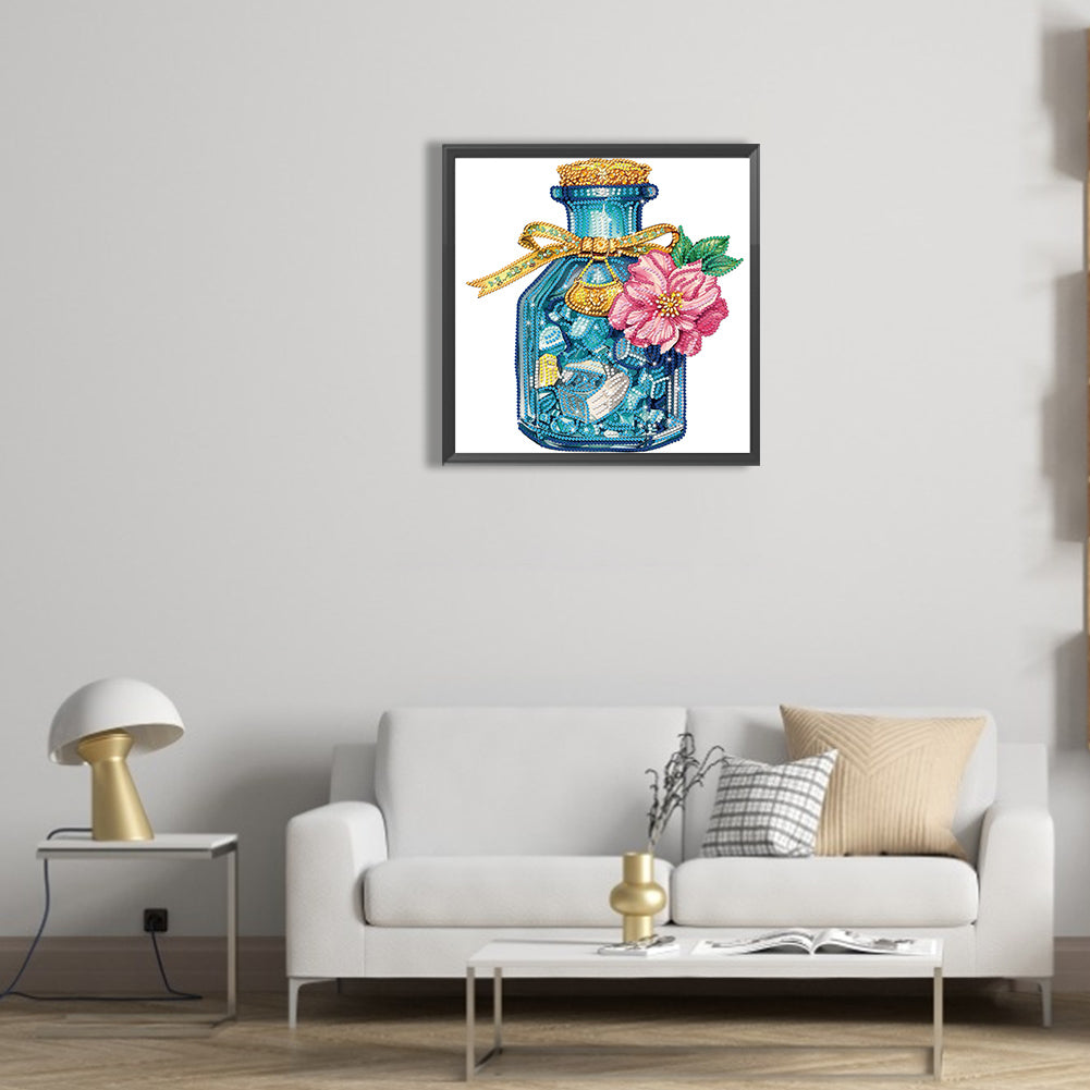 Flowers And Glass Vases - Special Shaped Drill Diamond Painting 30*30CM