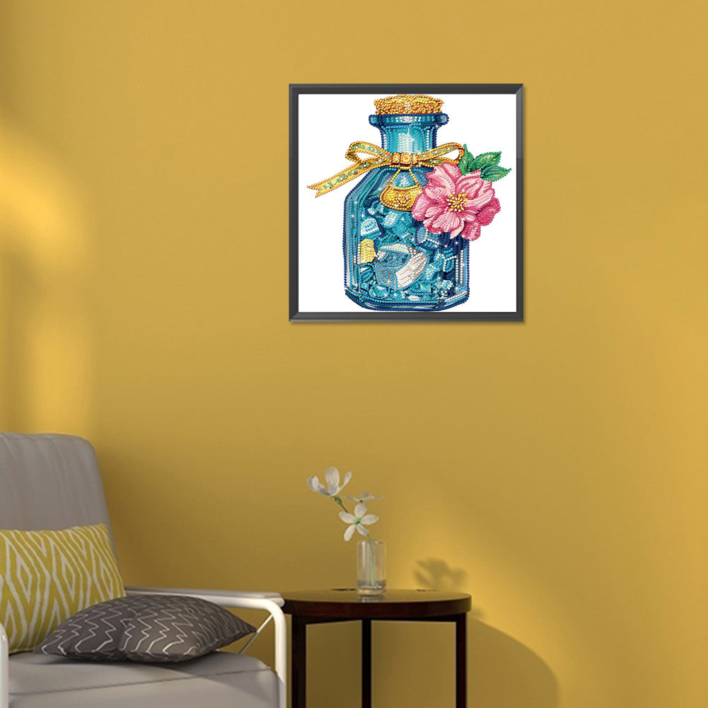 Flowers And Glass Vases - Special Shaped Drill Diamond Painting 30*30CM