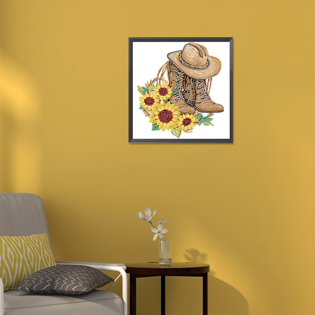 Boots And Cowboy Hat -  Special Shaped Drill Diamond Painting 30*30CM