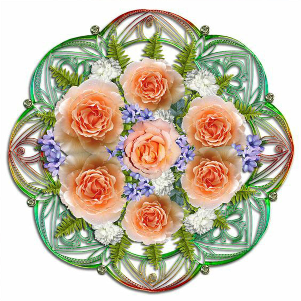 Mandala Bouquet - Full Round Drill Diamond Painting 30*30CM