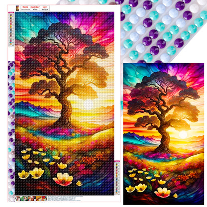 Color Tree Afternoon Day - Full Round Drill Diamond Painting 40*70CM
