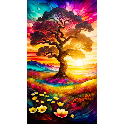 Color Tree Afternoon Day - Full Round Drill Diamond Painting 40*70CM