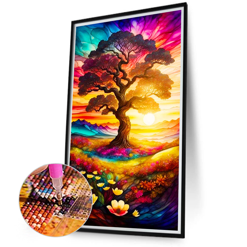 Color Tree Afternoon Day - Full Round Drill Diamond Painting 40*70CM
