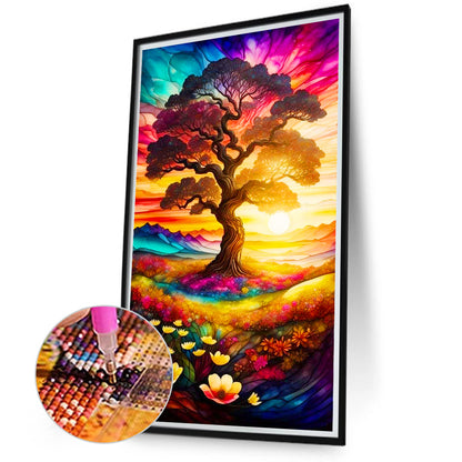 Color Tree Afternoon Day - Full Round Drill Diamond Painting 40*70CM