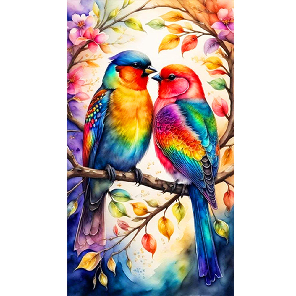 Two Parrots - Full Round Drill Diamond Painting 40*70CM