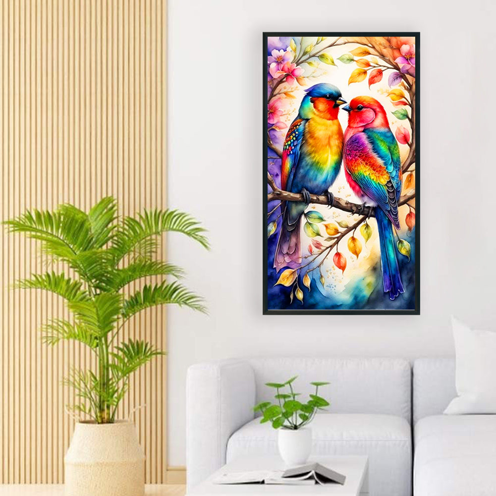 Two Parrots - Full Round Drill Diamond Painting 40*70CM