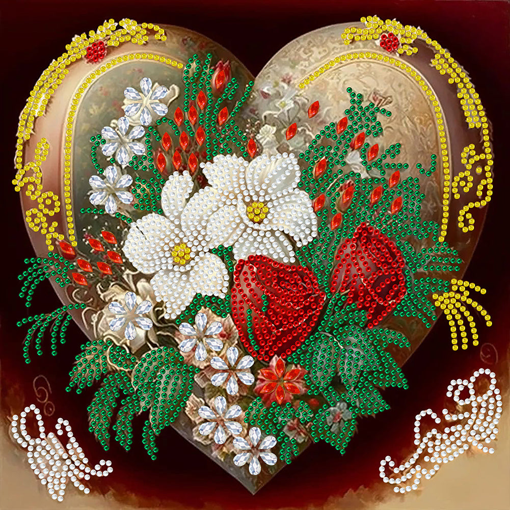 Love Flower Frame -  Special Shaped Drill Diamond Painting 30*30CM